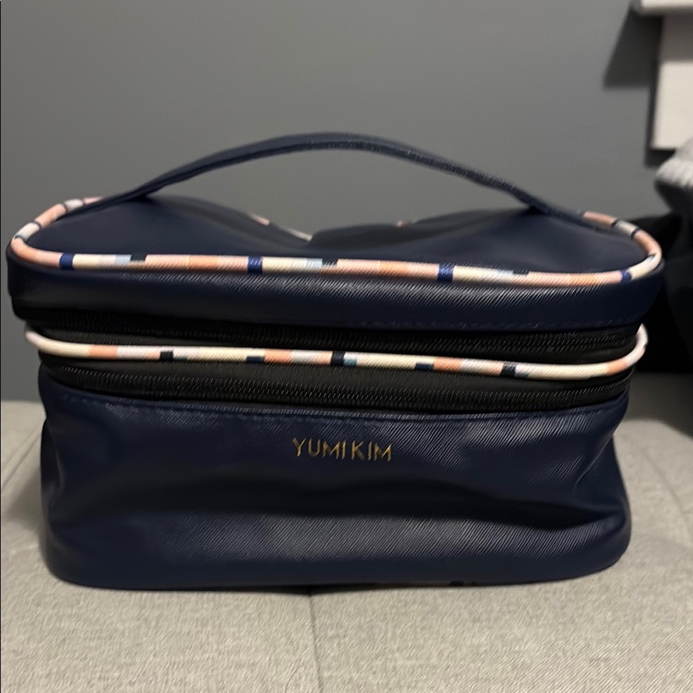 Yumi Kim Blue Cosmetic Bag Set with Elegant Metallic Accents